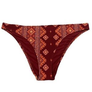 Aerie burgandy boho print Cheekier plus bikini bottoms size XL NWOT